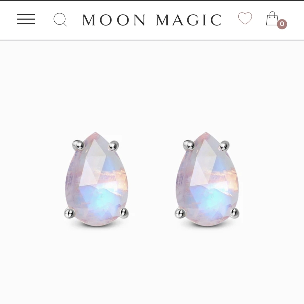Moon Magic Moonstone Bright Drop Stud Earrings